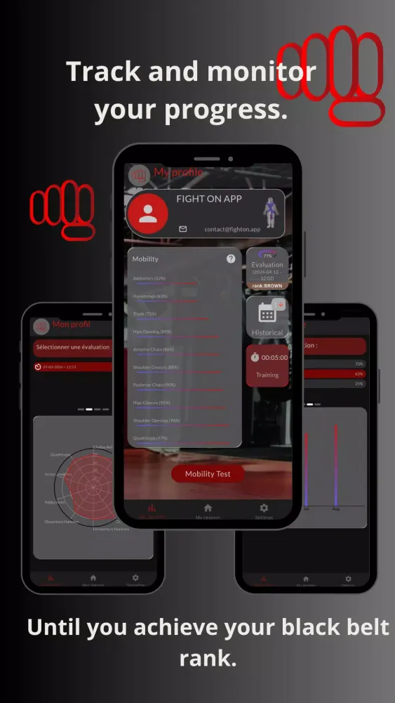 FIGHT ON-Martial Mobility App Screenshots