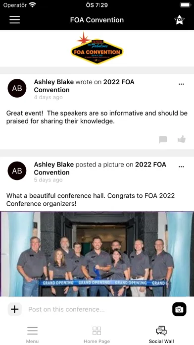 Screenshot di FOA Convention 2022