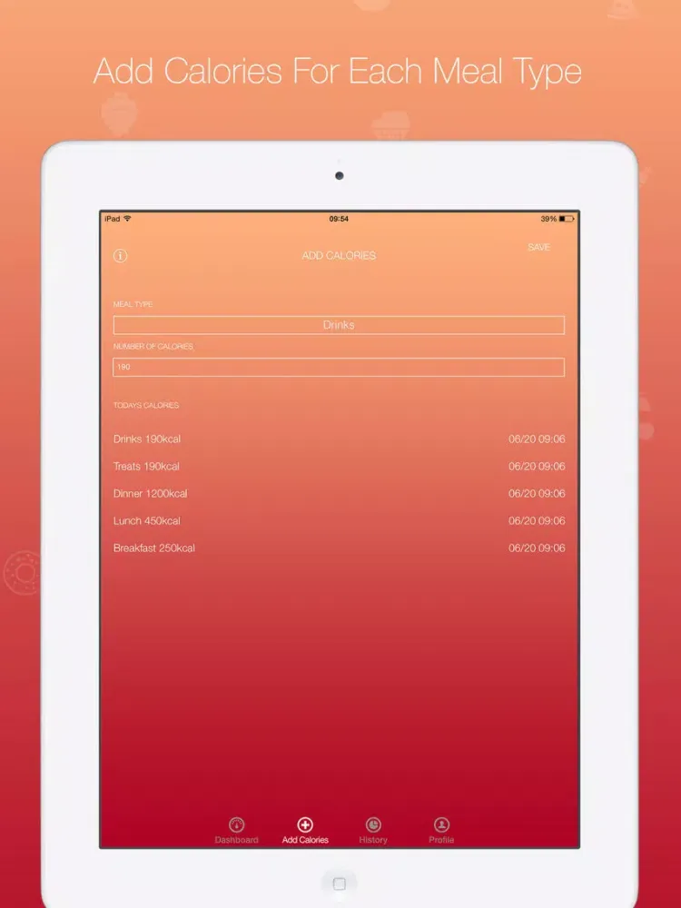 Simple Calorie Counter iPad  سکرین شاٹس
