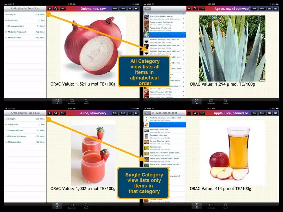 Capturas de pantalla de Antioxidants Food List iPad 