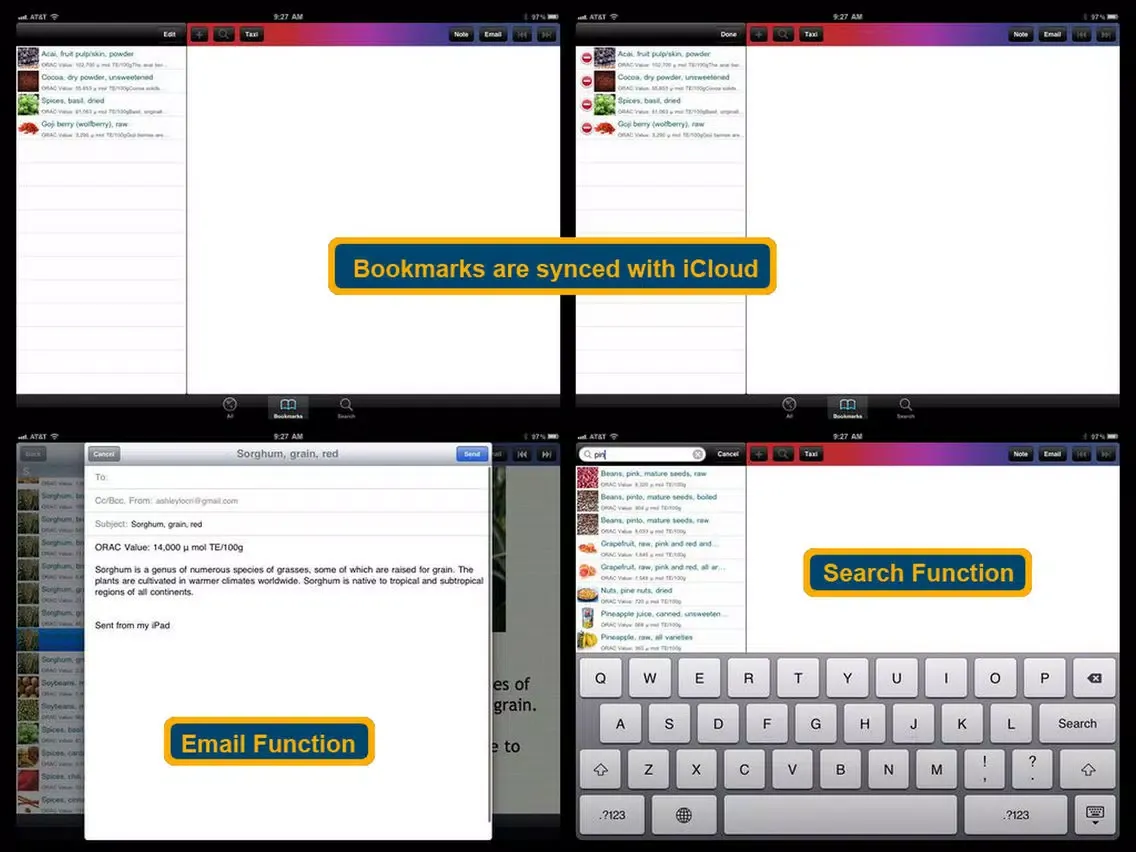 Capturas de pantalla de Antioxidants Food List iPad 