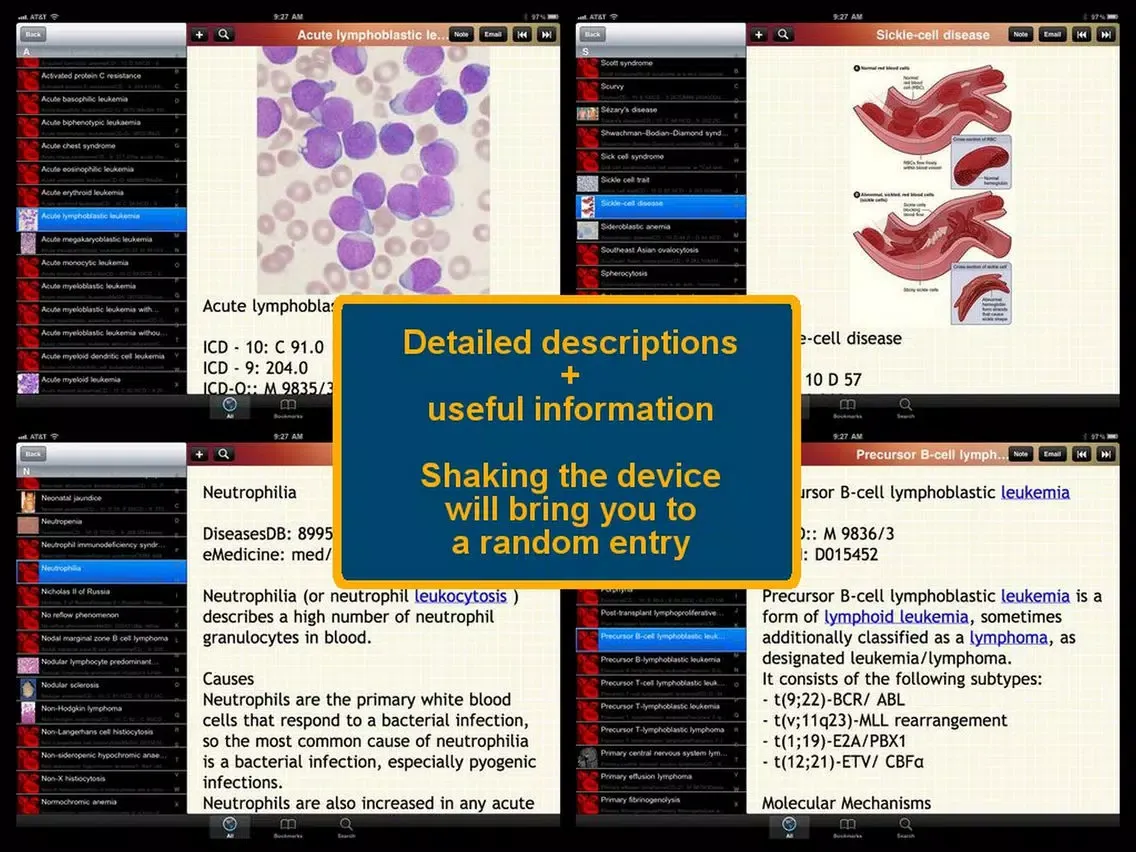 Ảnh chụp màn hình của Blood Disorders Encyclopedia iPad 