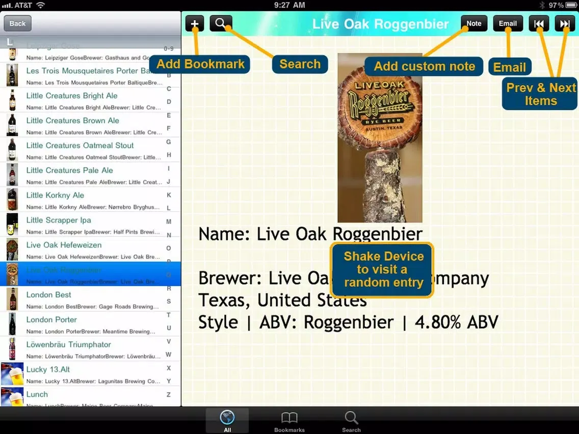 Capturas de pantalla de The Beer Bible Plus+ iPad 