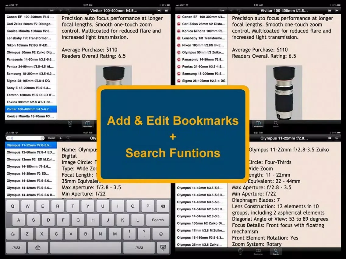Zrzuty ekranu Camera Lens Bible iPad 