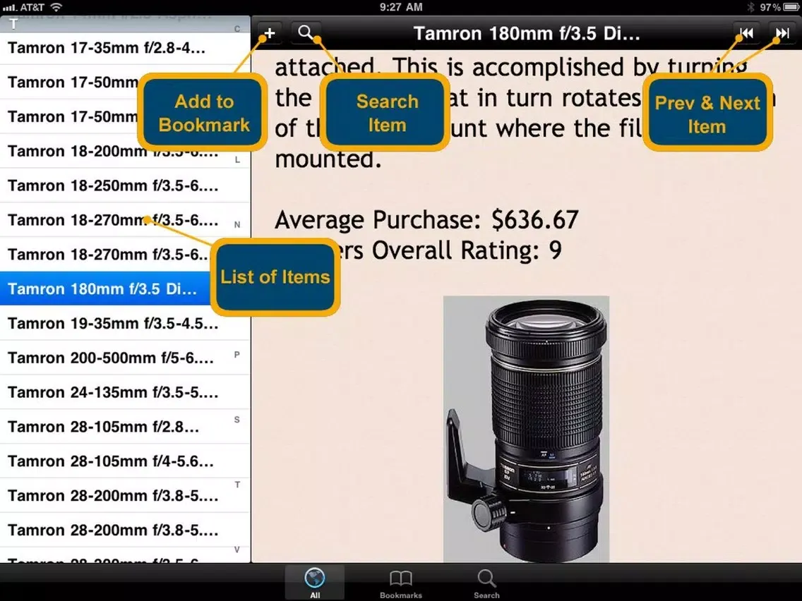 Zrzuty ekranu Camera Lens Bible iPad 