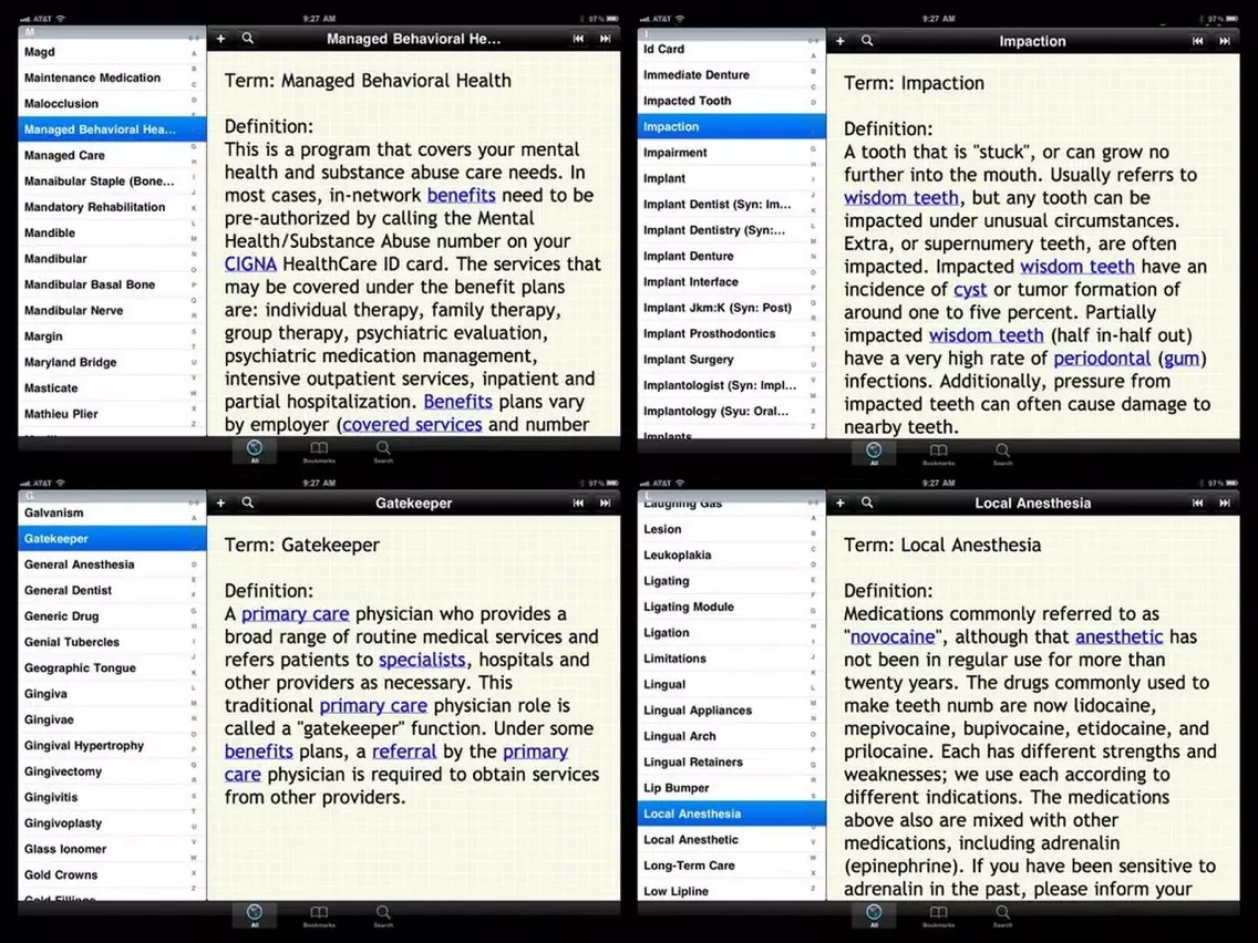 Capturas de pantalla de Glossary of Dentistry iPad 