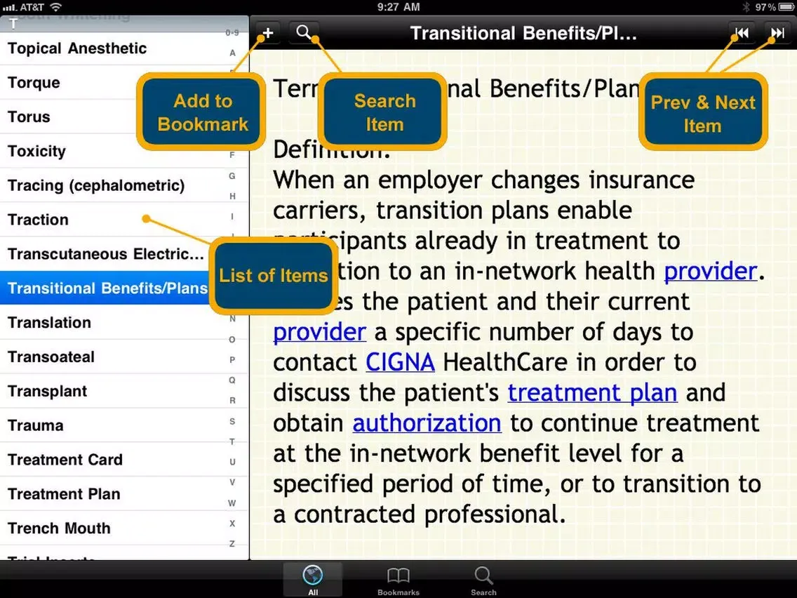Capturas de pantalla de Glossary of Dentistry iPad 