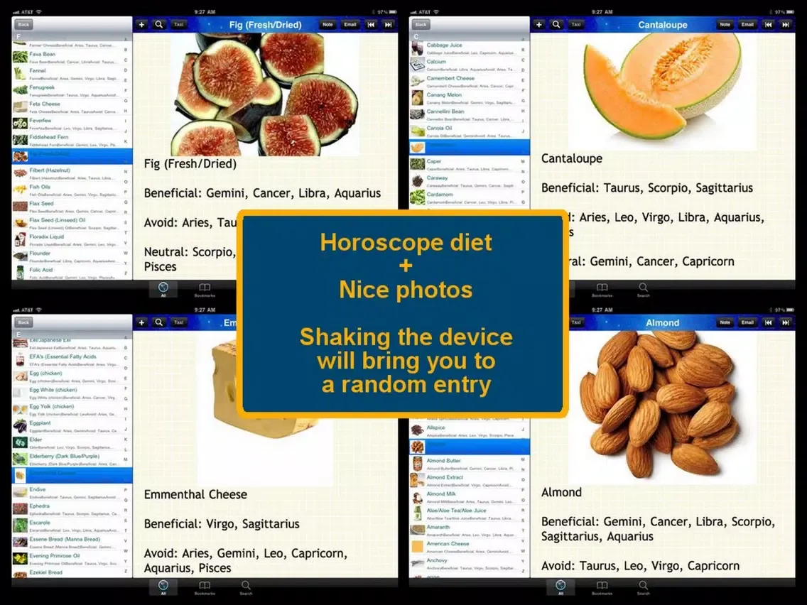 The Horoscope Diet Food List 600 iPad  Screenshots