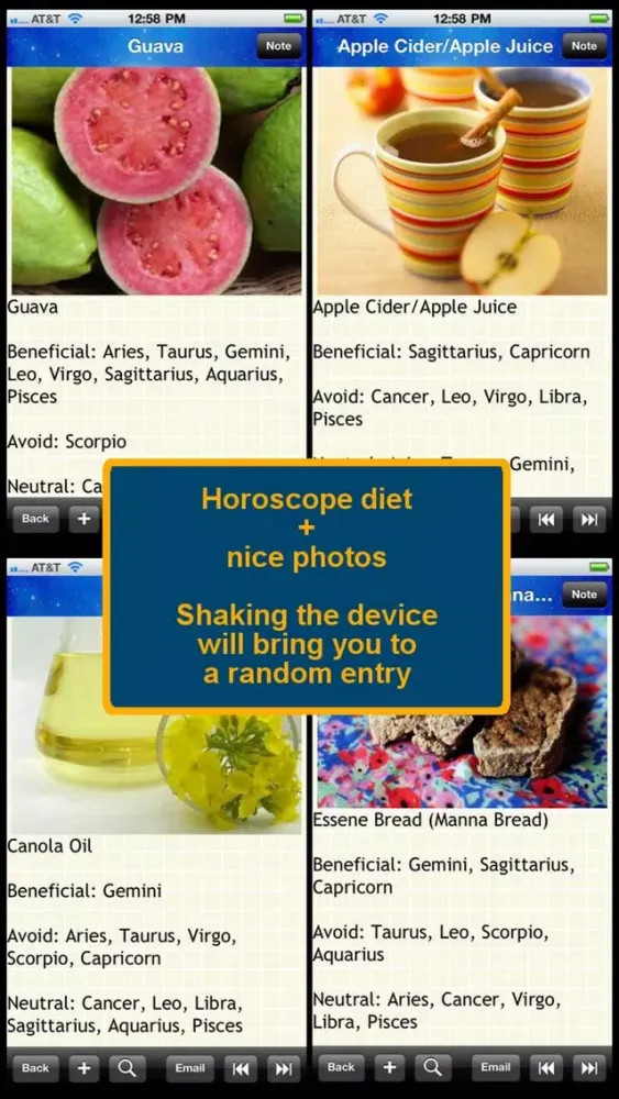 The Horoscope Diet Food List 600 Screenshots
