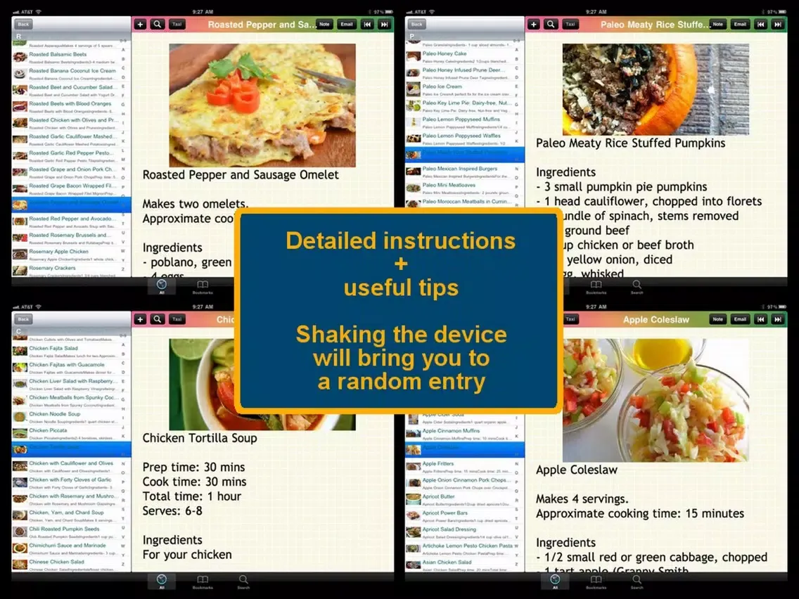 Paleo Recipes Plus+ iPad  Screenshots