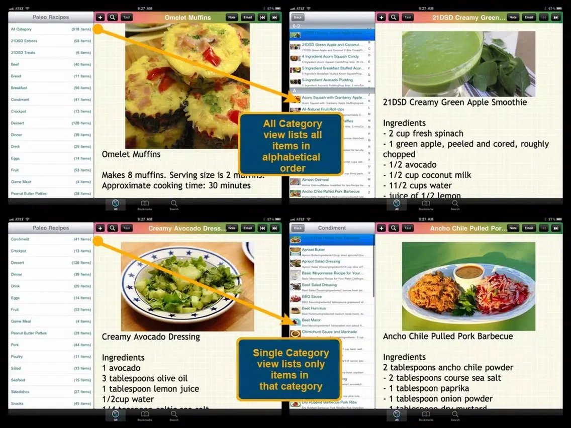 Paleo Recipes Plus+ iPad  Screenshots