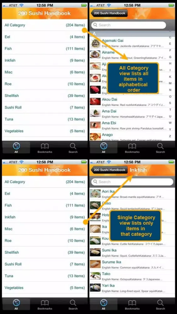 Tangkapan skrin 200 Sushi Handbook