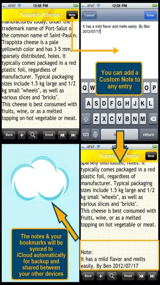 ภาพหน้าจอของ World Cheese Encyclopedia