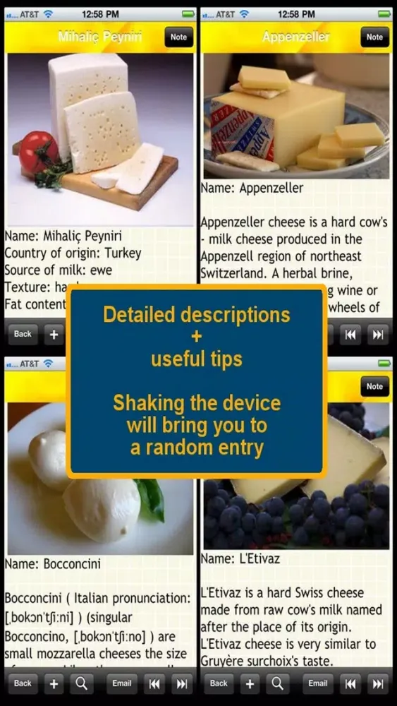 ภาพหน้าจอของ World Cheese Encyclopedia