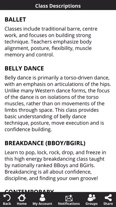 Capturas de tela do Focal Point Dance Studio