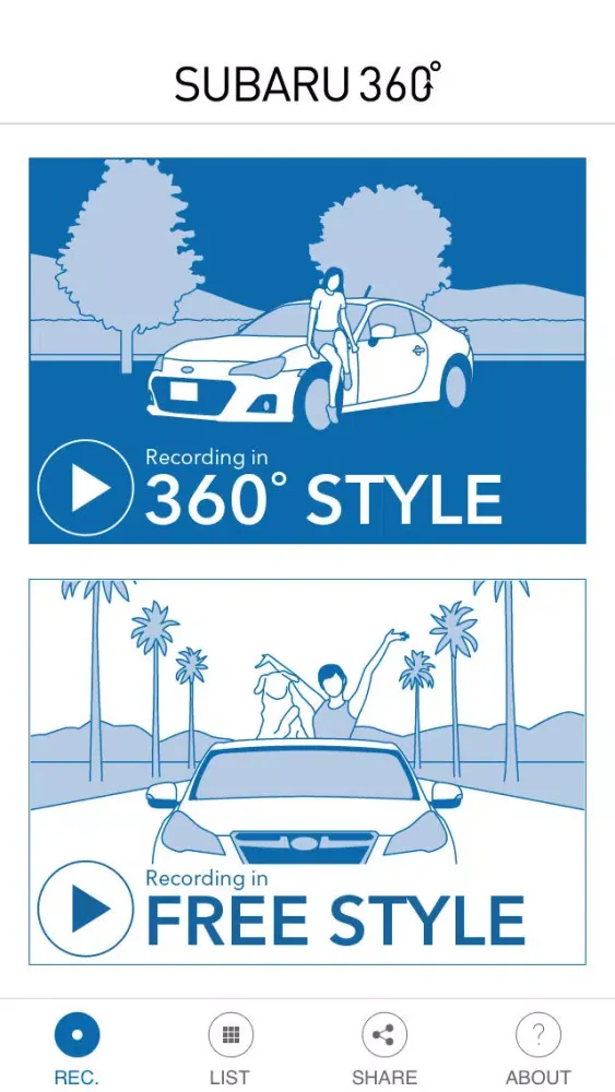 Capturas de tela do SUBARU 360°