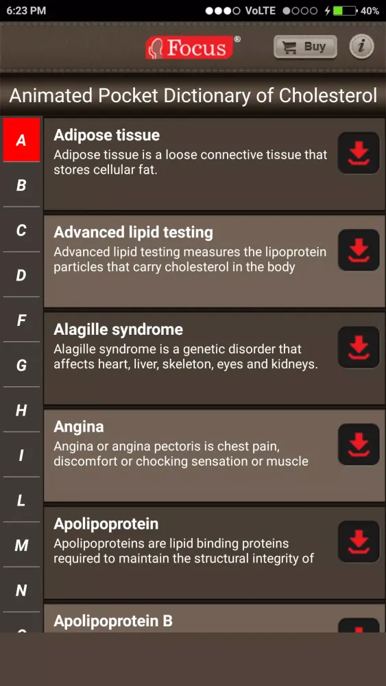 Tangkapan layar Cholesterol - Medical Dict.