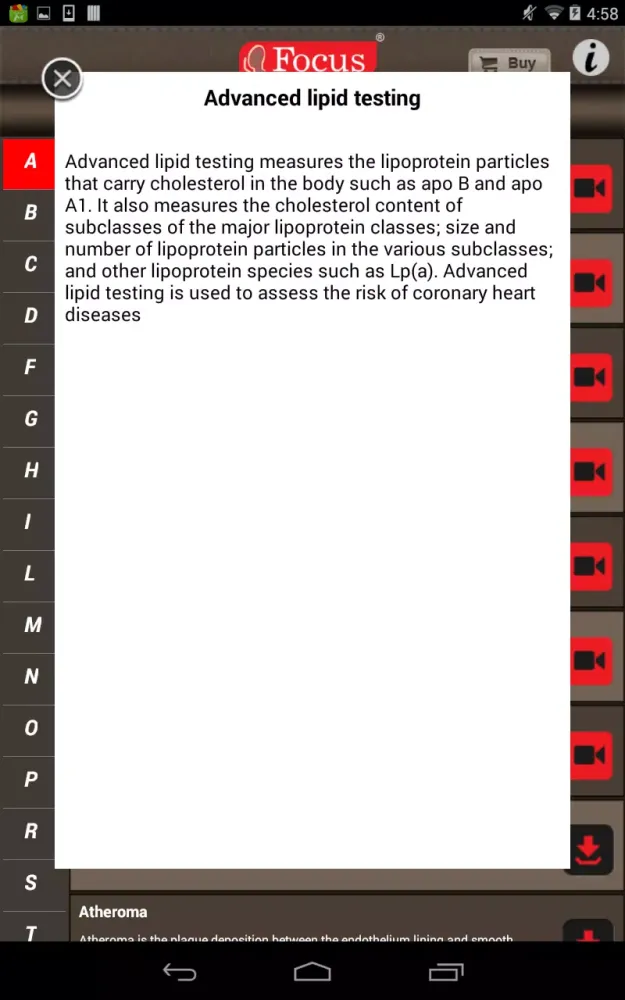 Tangkapan layar Cholesterol - Medical Dict.
