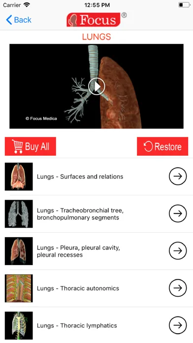 Captures d'écran de LUNGS - Digital Anatomy