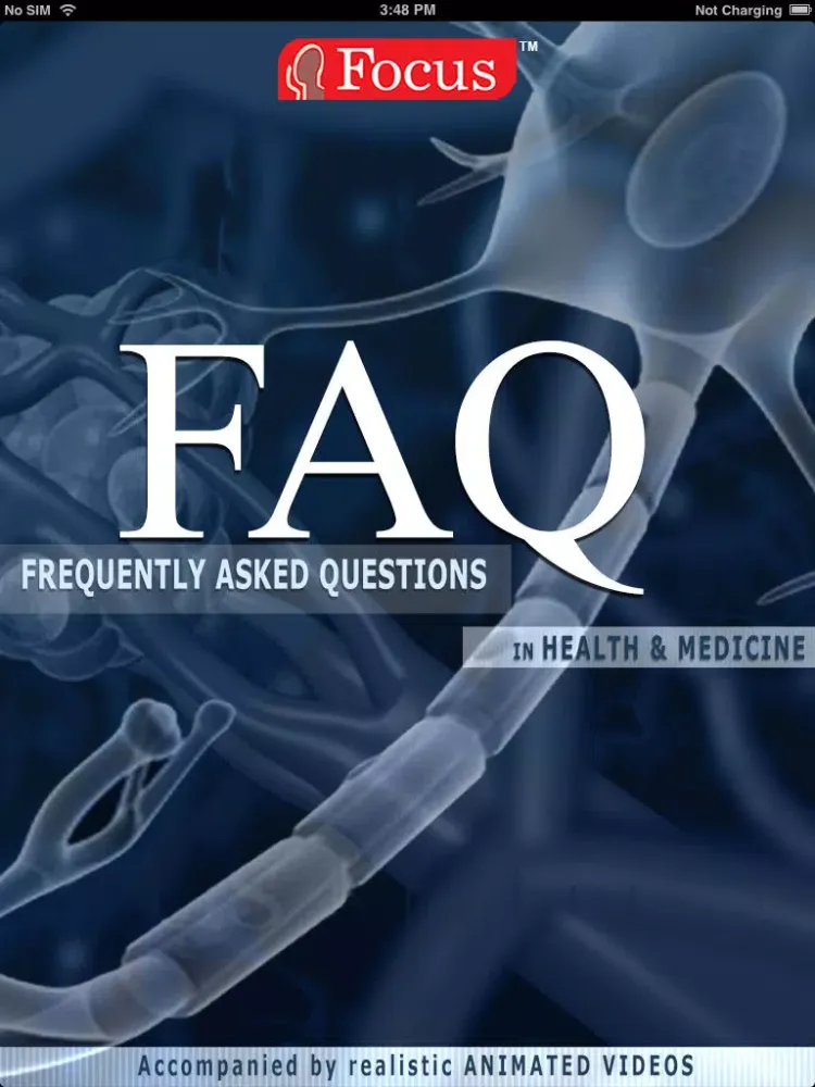 Tangkapan layar FAQs in Health & Medicine iPad 