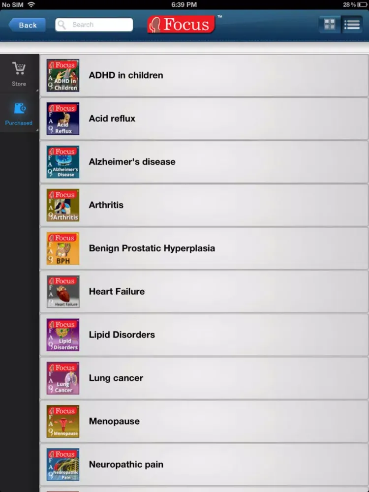 Tangkapan layar FAQs in Health & Medicine iPad 