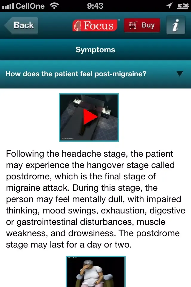 Tangkapan skrin Migraine FAQ