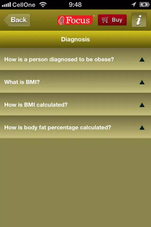 Tangkapan skrin Obesity FAQ