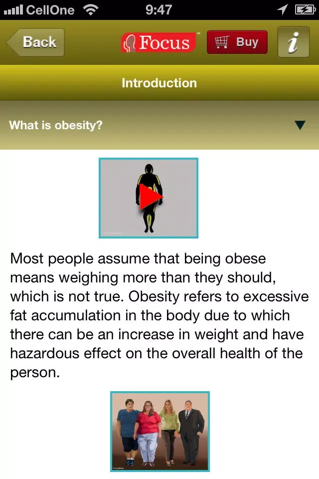 Tangkapan skrin Obesity FAQ