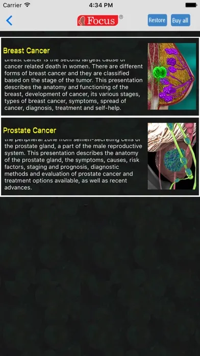 Ảnh chụp màn hình của Oncology - Understanding Disease