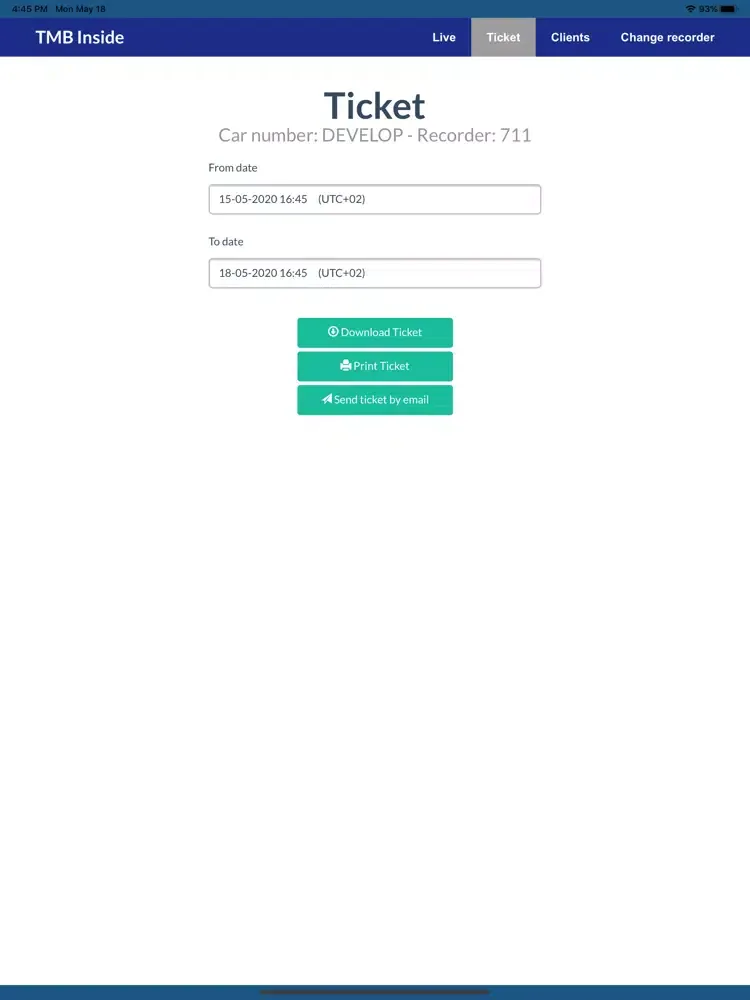 Ảnh chụp màn hình của TMB Inside iPad 