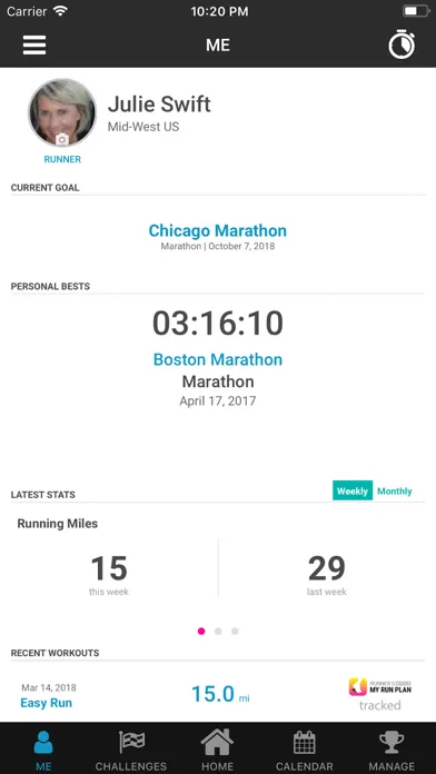My Run Plan Screenshots