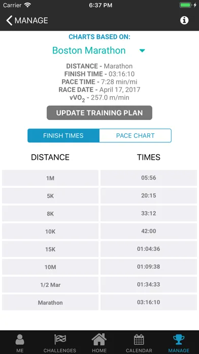 My Run Plan Screenshots