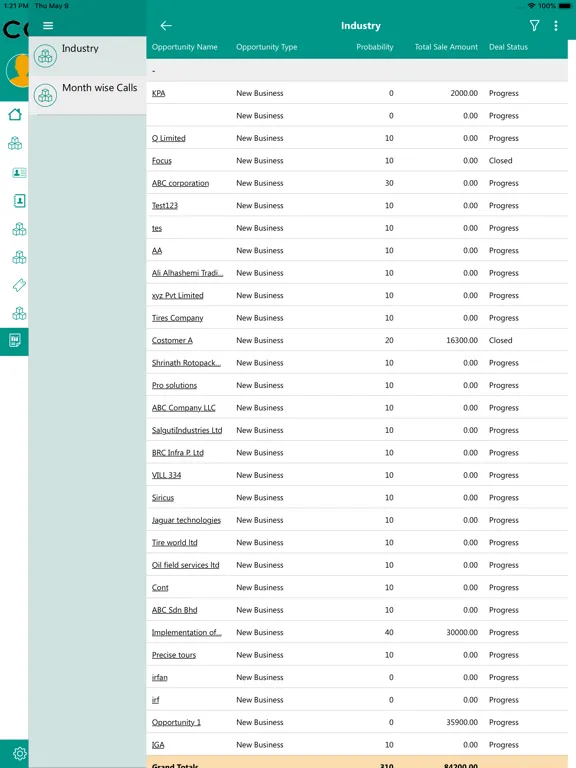 Ảnh chụp màn hình của Centra CRM iPad 