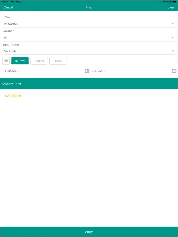 Ảnh chụp màn hình của Centra CRM iPad 