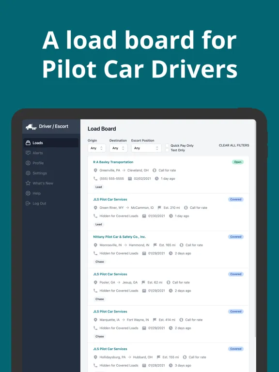 ภาพหน้าจอของ Pilot Car Loads iPad 
