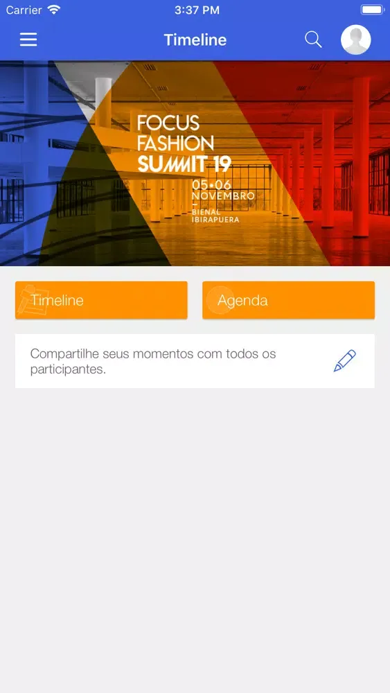 Capturas de tela do Focus Fashion Summit