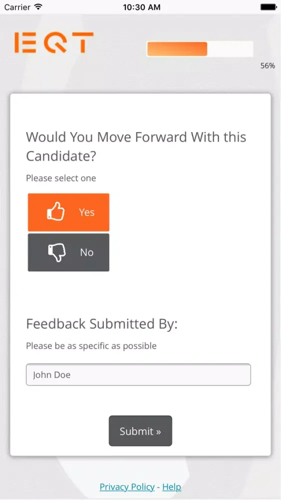 Candidate Feedback Tool スクリーンショット