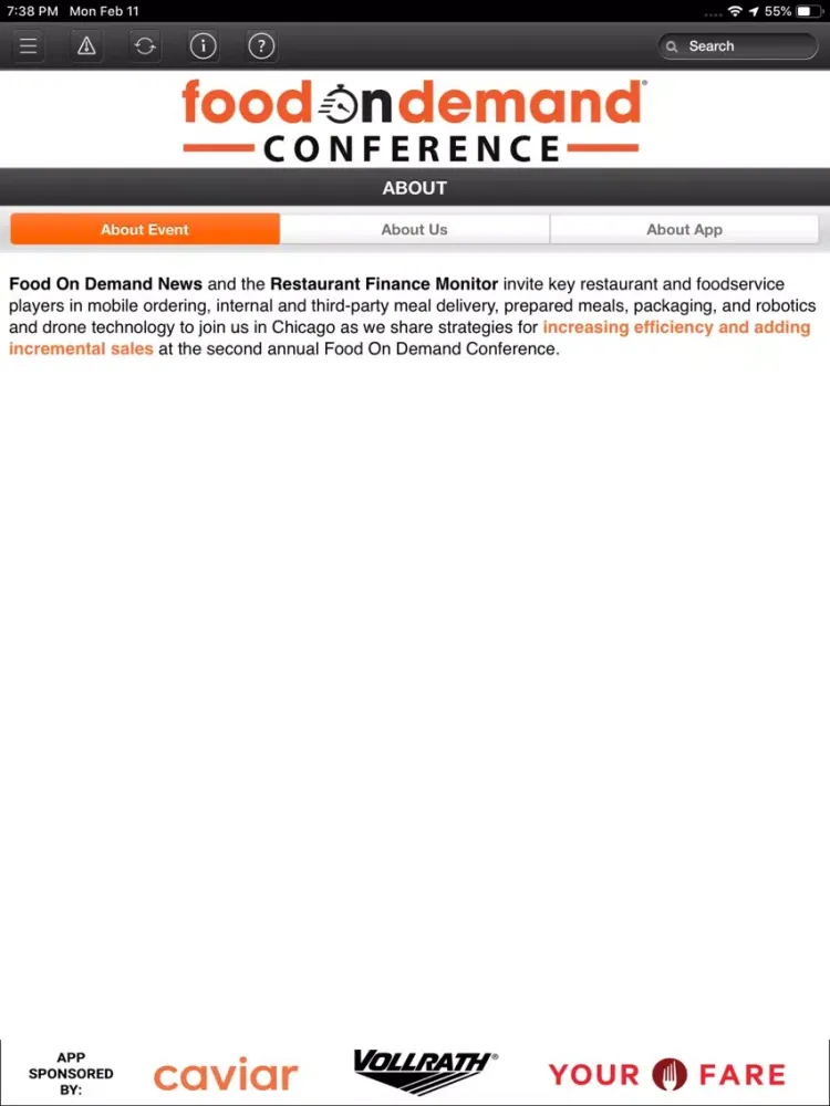 Captures d'écran de Food On Demand Conference iPad 