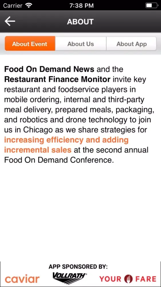 Captures d'écran de Food On Demand Conference