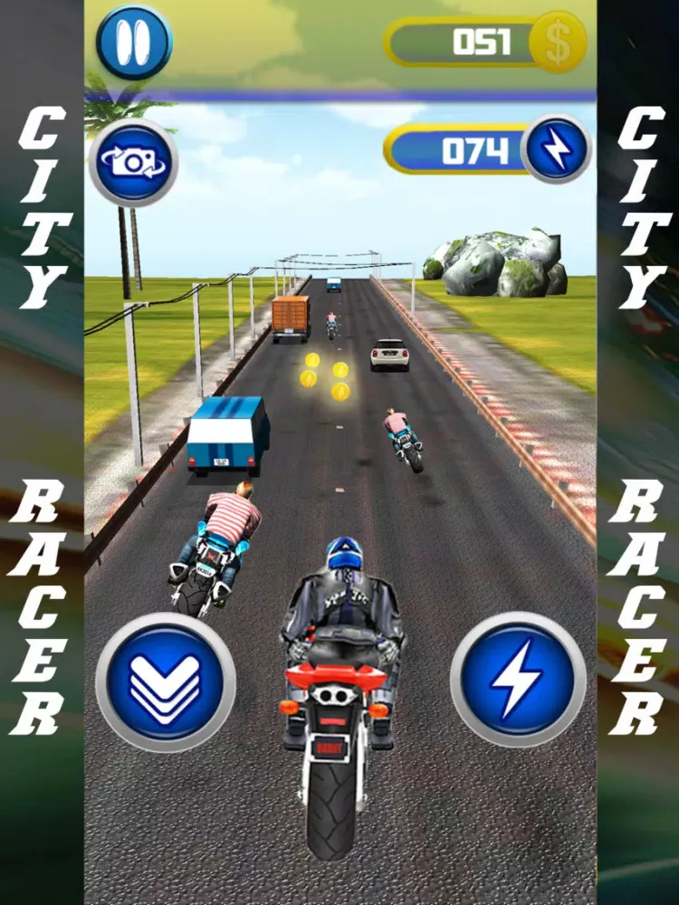 Capturas de pantalla de Highway Rider City Motor Racing 3D iPad 