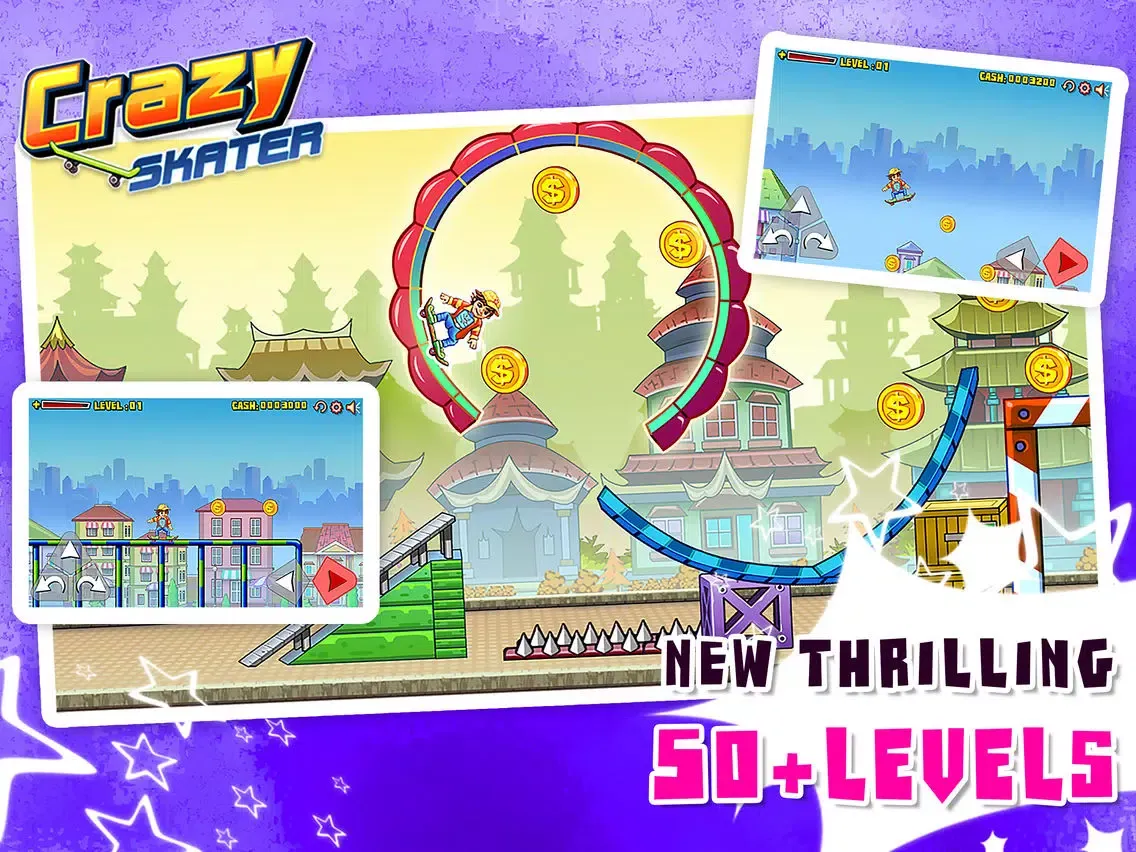 Screenshot di Crazy Skater Kid - Freestyle Skateboarding Game iPad 