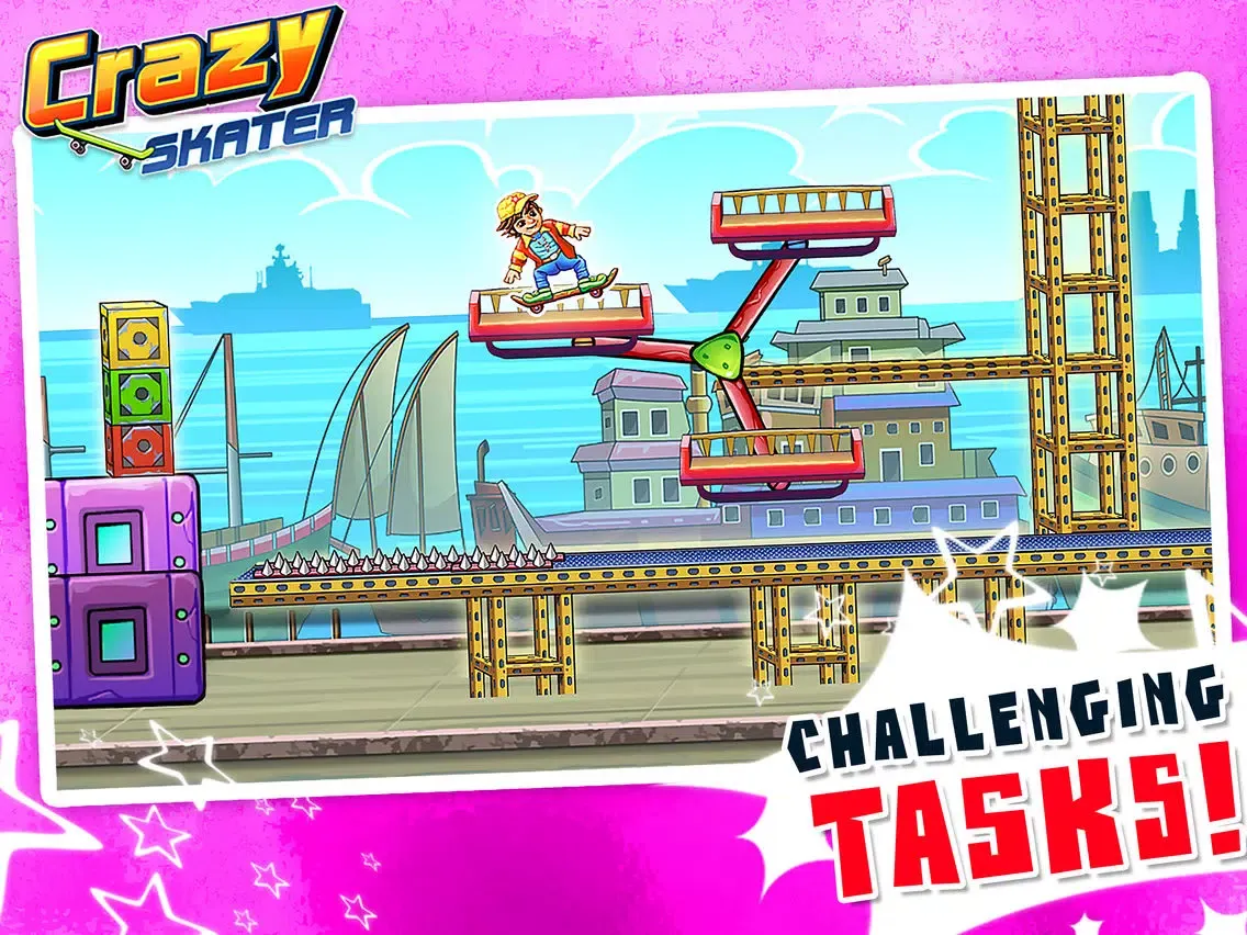 Screenshot di Crazy Skater Kid - Freestyle Skateboarding Game iPad 