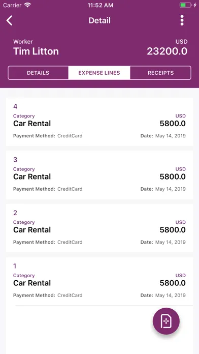 Captures d'écran de Dynamics AX 2012 Expenses App