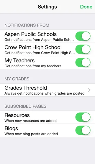 Ảnh chụp màn hình của Follett Notifications