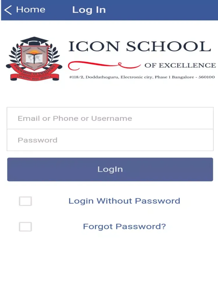 Parent App of Icon School of Excellence iPad  Screenshots
