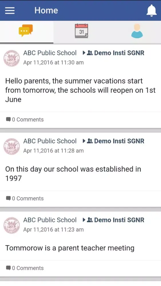 Parent App of Icon School of Excellence Screenshots