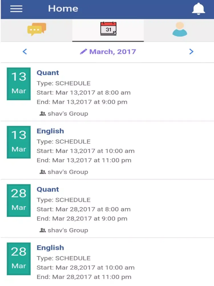 Tangkapan layar Parent App of Bomma Group of Institutions iPad 