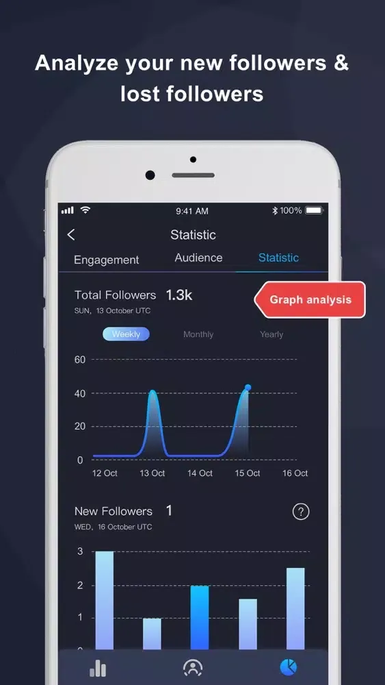 Ảnh chụp màn hình của Followers+-My Ins Reports