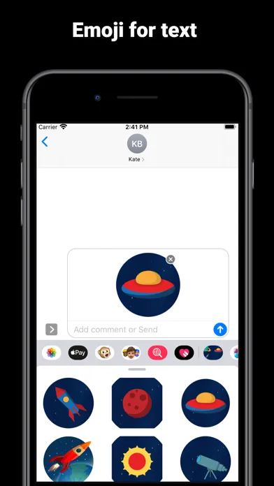 Tangkapan skrin Space stickers emoji for text