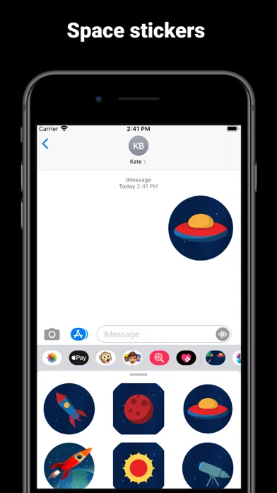 Tangkapan skrin Space stickers emoji for text
